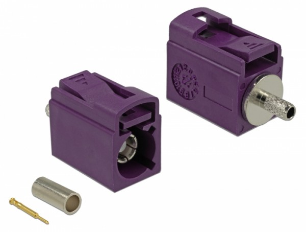FAKRA D Buchse 21 mm (kurz) zum Crimpen, Delock® [89702]