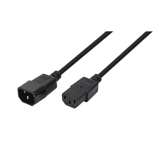 Kaltgeräteverlängerung, Stecker an Buchse C13, schwarz, 1,8m, LogiLink® [CP091]