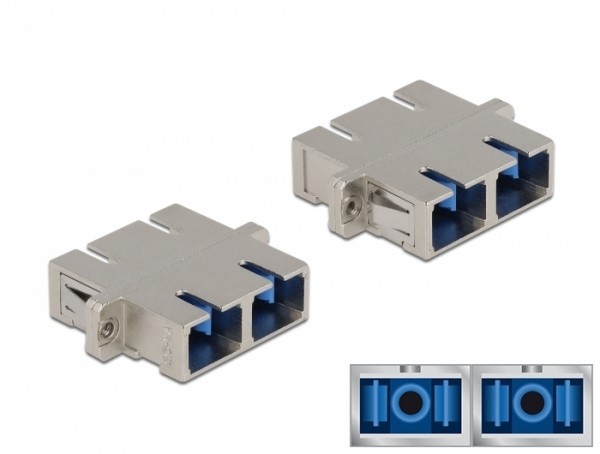 LWL Kupplung SC Duplex Buchse zu SC Duplex Buchse Singlemode Metall, Delock® [86873]