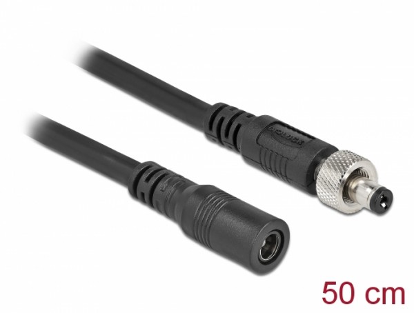 DC Verlängerungskabel 5,5 x 2,1 mm Stecker zu Buchse verschraubbar, Delock® [86570]