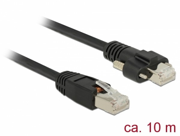Kabel RJ45 Stecker > RJ45 Stecker mit Schrauben Cat.6 SSTP 10 m, Delock® [85672]