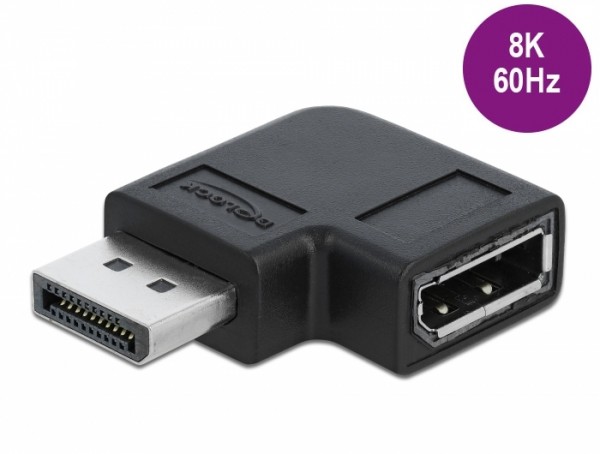 DisplayPort 1.4 Adapter Stecker an Buchse 90° links gewinkelt 8K 60 Hz, Delock® [66296]