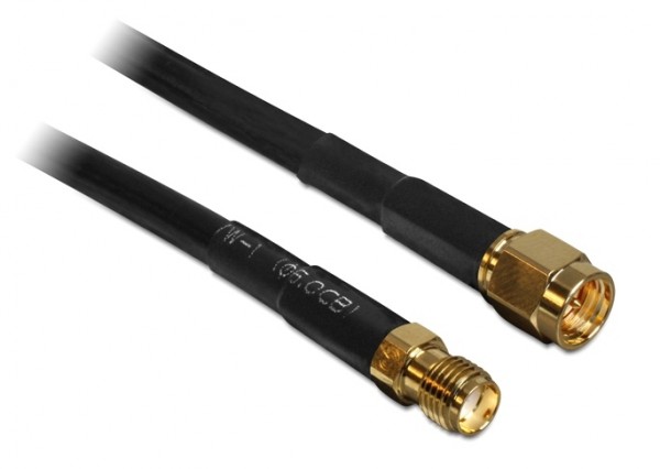 Antennenverlängerungskabel, HF SMA Stecker an SMA Buchse, 10m, Delock® [88445]