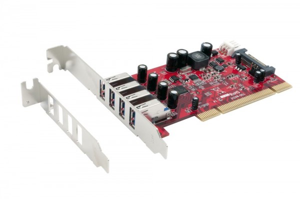 USB 3.0 PCI Karte mit 4-Port und LowProfile Bügel, (Renesas Chip-Set), Exsys® [EX-1093-2]