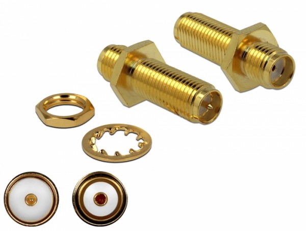 Adapter SMA Buchse an RP-SMA Buchse anm Einbau 3 GHz, Delock® [89969]