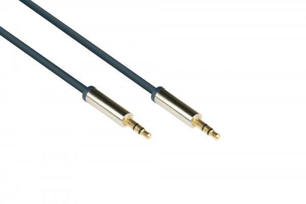 Audio Anschlusskabel SmartFLEX, High-Quality, 3-poliger 3,5mm Klinkenstecker beidseitig, dunkelblau, 1m, Good Connections®