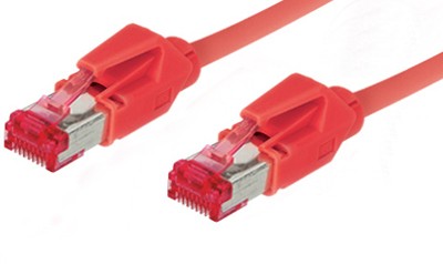 Patchkabel, Cat. 6, S/FTP, PiMF, halogenfrei, 600MHz, Hirose-Stecker, rot, 1m, Good Connections®
