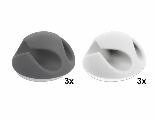 Kabelhalter mit 2 Durchführungen Set 6 Stück, Delock® [18295]