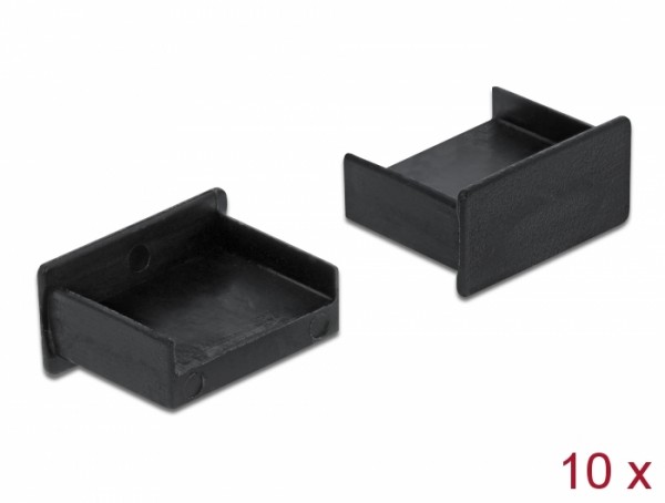 Staubschutz für USB Typ-A Buchse ohne Griff 10 Stück schwarz, Delock® [64102]