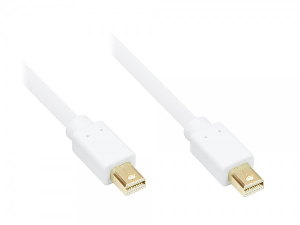 Anschlusskabel Mini DisplayPort 1.2, Stecker beidseitig, vergoldet, weiß, 0,5m, Good Connections®