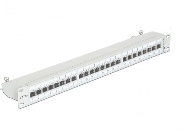 19" Patchpanel 24 Port Cat.6A grau, Delock® [43319]