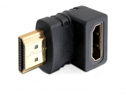 Adapter, HDMI Stecker an HDMI Buchse, 90° gewinkelt, unten, Delock® [65071]