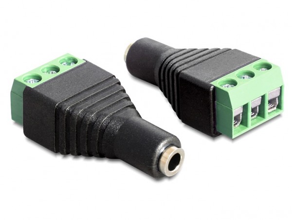 Adapter Klinke Buchse 3,5 mm an Terminalblock 3 Pin, Delock® [65455]