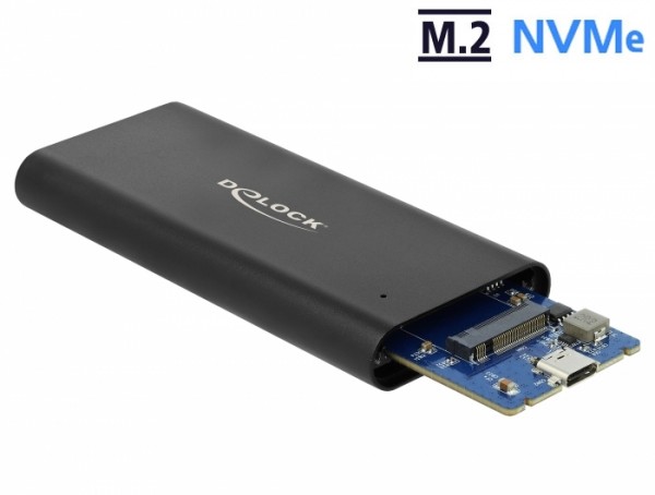 Externes Gehäuse für M.2 NVMe PCIe SSD mit SuperSpeed USB 10 Gbps (USB 3.1 Gen 2) USB Type-C™ Buchse, Delock® [42614]