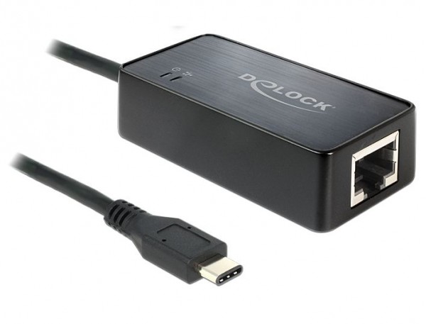 Adapter SuperSpeed USB 3.1 (Gen1) C™ Stecker an 1x Gigabit Lan RJ45 10/100/1000 Mb/s, Delock® [62642]