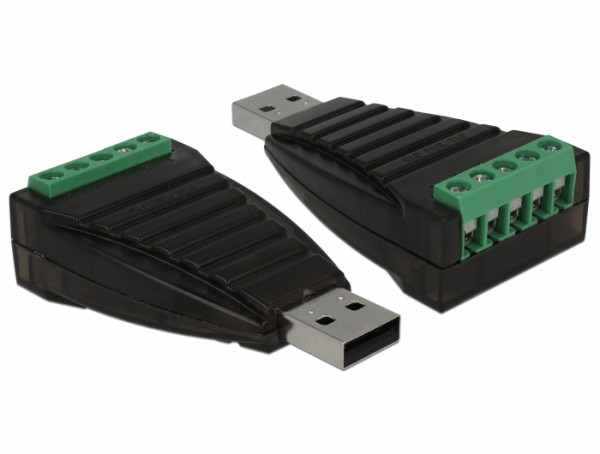 Konverter USB Typ-A an Seriell RS-422/485 Terminalblock mit Überspannungsschutz 600 W, Delock® [87738]
