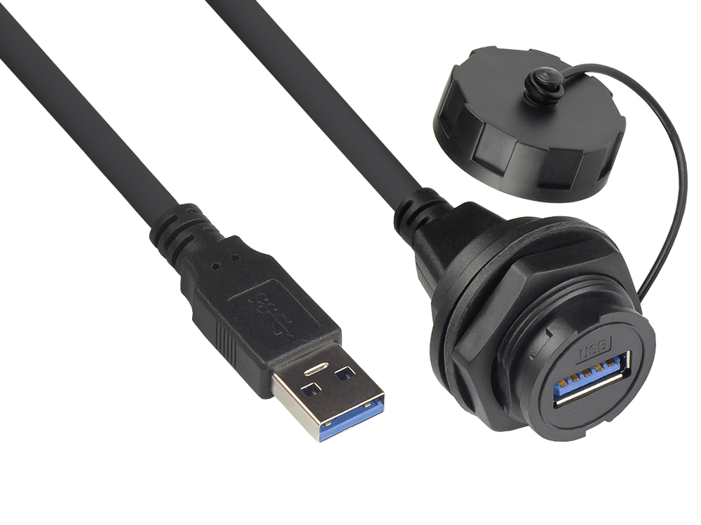 Industrie-Steckverbinder S4 - USB 3.0 Kabel, Stecker A an