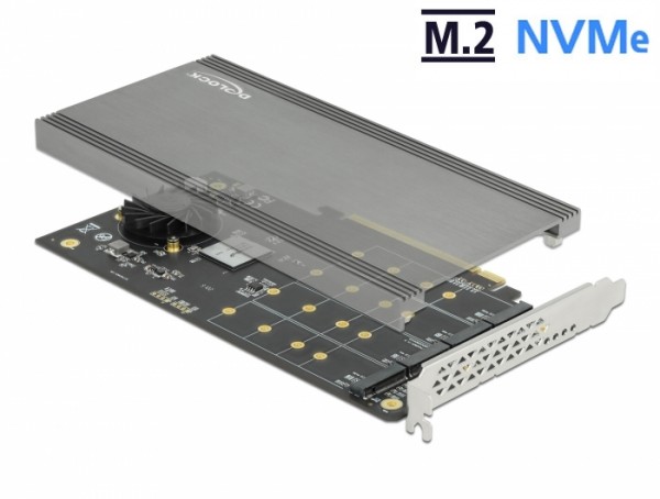 PCI Express x16 Karte zu 4 x intern NVMe M.2 Key M , Delock® [89044]