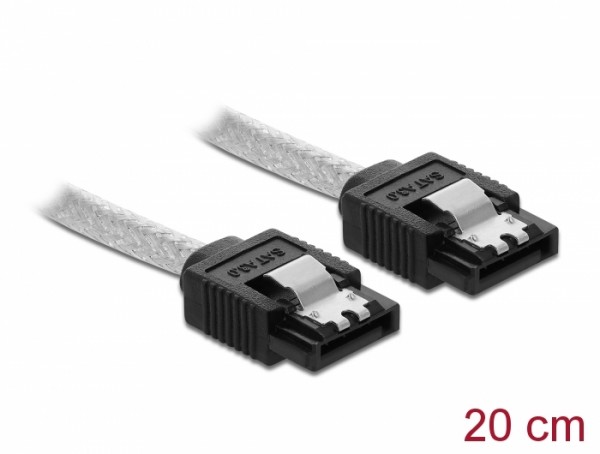 SATA 6 Gb/s Kabel, transparent, 0,2 m, Delock® [85340]