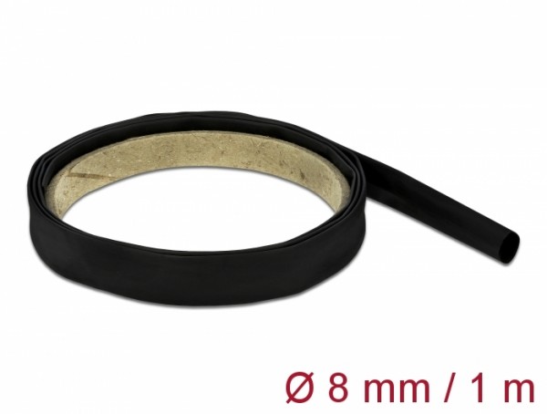 Schrumpfschlauch 1 m x 8 mm Schrumpfungsrate 4:1 schwarz, Delock® [20658]