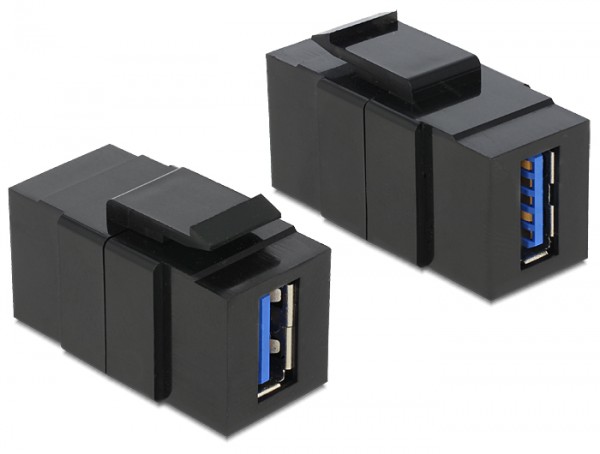 Keystone Modul USB 3.0 A Buchse an USB 3.0 A Buchse schwarz, Delock® [86369]