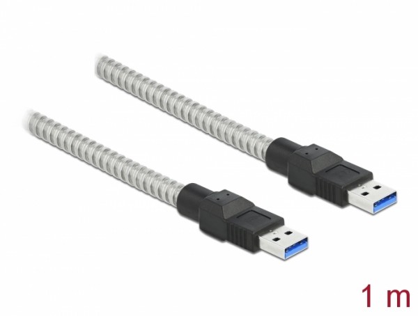 USB 3.2 Gen 1 Kabel Typ-A Stecker zu Typ-A Stecker mit Metallmantel 1 m, Delock® [86775]