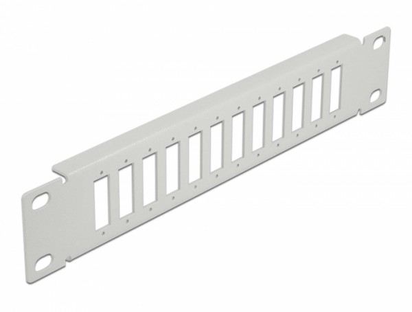 10" LWL Patchpanel 12 Port für SC Duplex / LC Quad 1 HE grau, Delock® [66804]