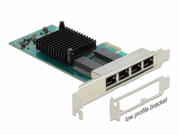PCI Express x1 Karte 4 x RJ45 Gigabit LAN i350, Delock® [88504]
