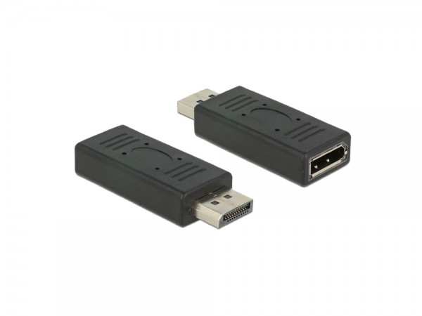 Adapter DisplayPort 1.2 Stecker an DisplayPort Buchse Portschoner, schwarz, Delock® [65691]