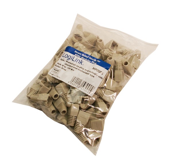 LogiLink® Modulare Knickschutzhülle 100 Stück grau [MP0005]
