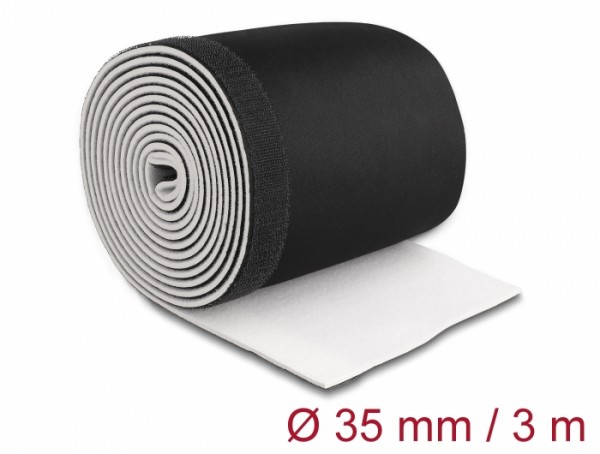 Kabelschlauch Neopren flexibel mit Klettverschluss 3 m x 135 mm schwarz / weiß, Delock® [20865]