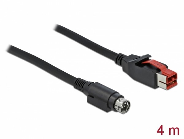 PoweredUSB Kabel Stecker 24 V zu Mini-DIN 3 Pin Stecker 4 m für POS Drucker und Terminals, Delock® [85948]
