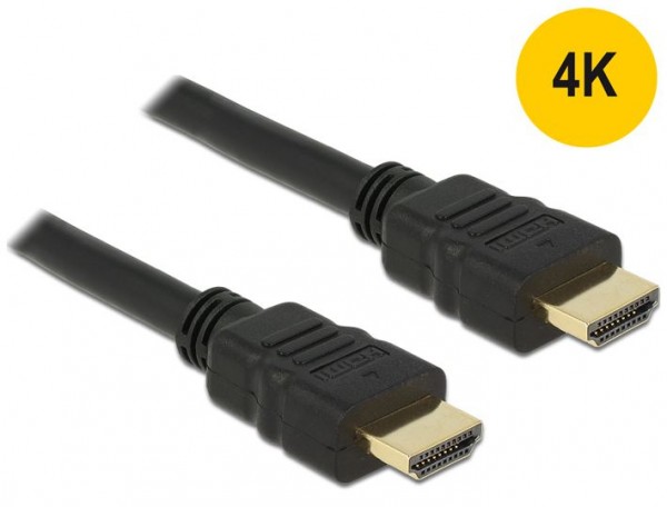 Anschlusskabel HDMI A Stecker an HDMI A Stecker High Speed with Ethernet 4K 0,5m, Delock® [84751]