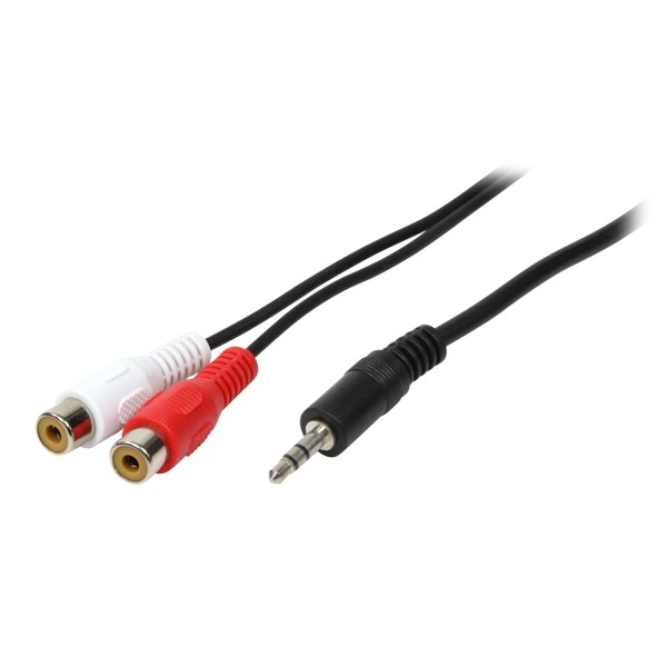 Stereo Audio Anschlusskabel, 3,5mm Klinkenstecker zu 2x RCA (Chinch) Buchse, 1.5m, LogiLink®, [CA1044]