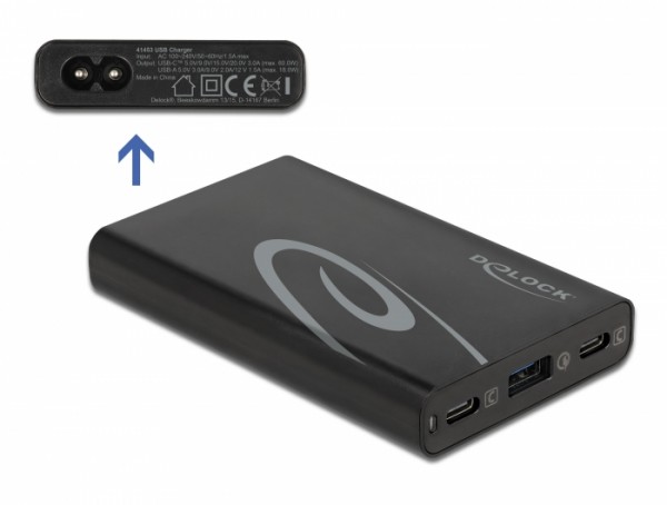 USB Ladegerät 2 x USB Type-C™ PD 3.0 + 1 x USB Typ-A mit 60 W, Delock® [41453]