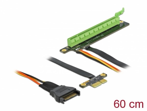 Riser Karte PCI Express x1 zu x16 mit flexiblem Kabel 80 cm, Delock® [85763]