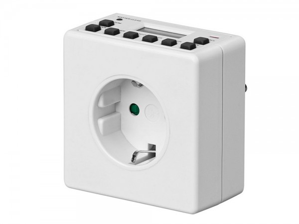 Digitale Tages- und Wochen Zeitschaltuhr, 16 Wochentagkombinationen, inkl. Back-up Akku, weiß