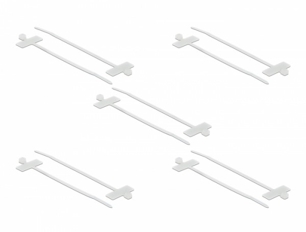 Kabelbinder mit Beschriftungsfeld L 200 x B 2,5 mm weiß 10 Stück, Delock® [18955]
