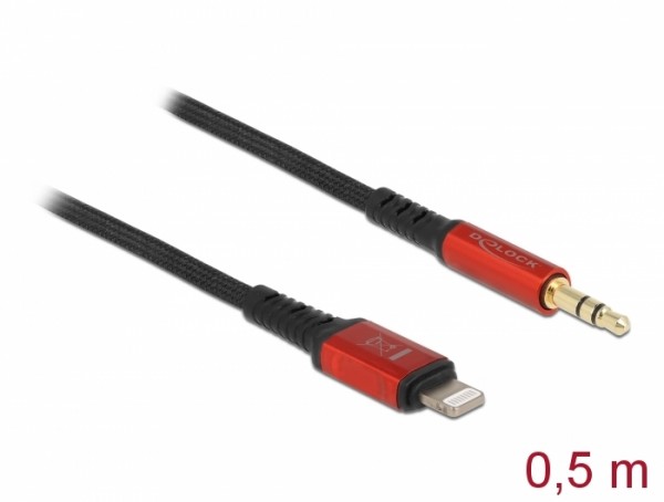 Audiokabel 8 Pin Lightning™ Stecker zu Klinkenstecker 3,5 mm 3 Pin 0,5 m, Delock® [86586]