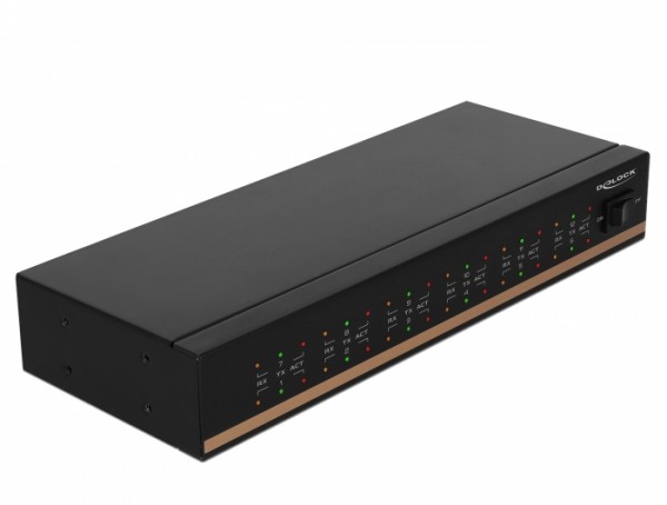 USB 2.0 auf 12 Port Seriell RS-232 Hub mit Überspannungsschutz und erweitertem Temperaturbereich, Delock® [64070]