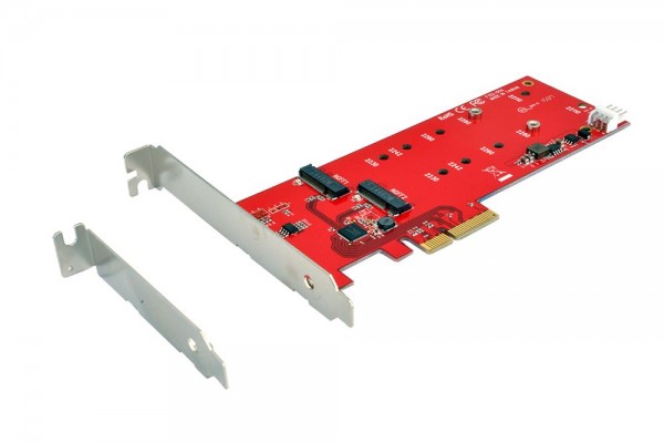 PCIe (x4) Controller für zwei M.2 NFGG Module inkl. Low Profile Bügel, Exsys® [EX-3655]