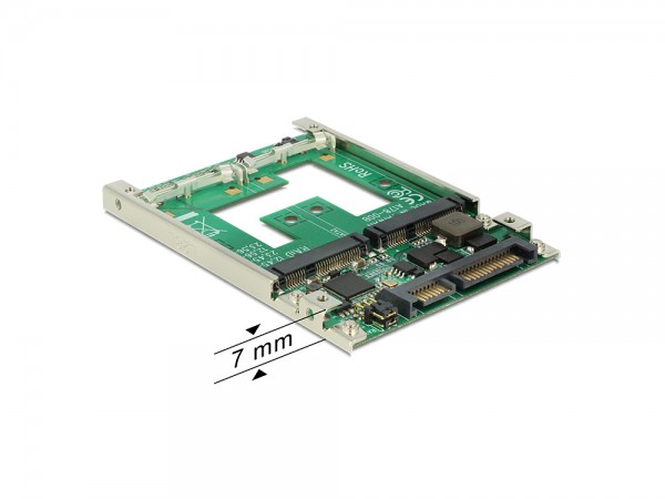 Konverter 2,5", SATA 22 Pin an mSATA mit RAID, Delock® [62545]