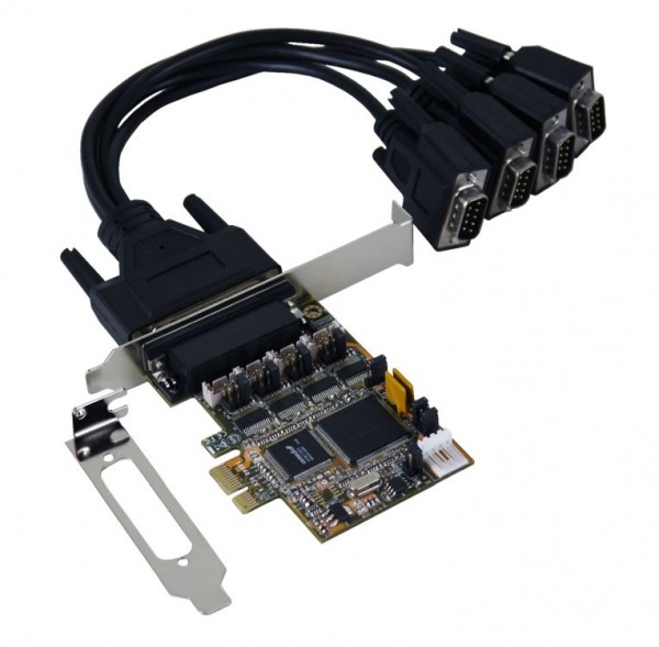 4S PCI-Express Serielle RS-232 Karte, SystemBase Chip Set, inklusive Low Profile Bügel, Exsys® [EX-44384]
