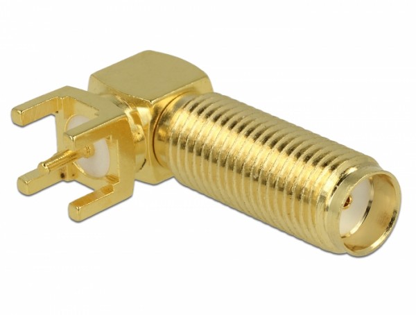 SMA Buchse 90° PCB Gewindelänge 16 mm, Delock® [65848]