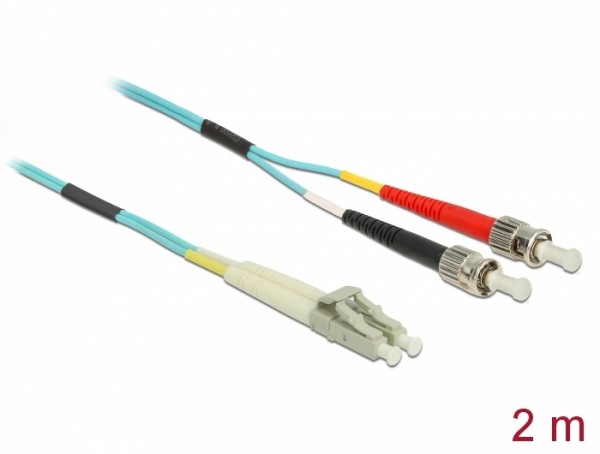 Kabel Lichtwellenleiter LC zu ST Multimode OM3 2 m, Delock® [86568]