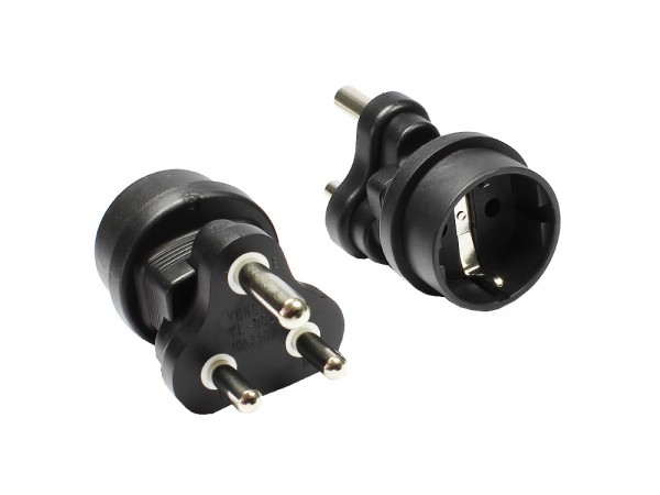 Stromadapter, Südafrika 3 pin Stecker auf Schutzkontakt-Buchse, Good Connections®