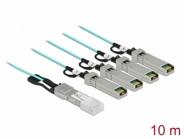 Aktives Optisches Kabel QSFP+ zu 4 x SFP+ 10 m, Delock® [84073]