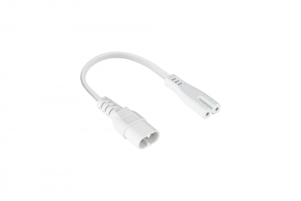 kabelmeister® Euro-Verlängerung Stecker C8 (gerade) an Buchse C7 / Euro 8 (gerade), weiß, 0,75mm², 0,1m