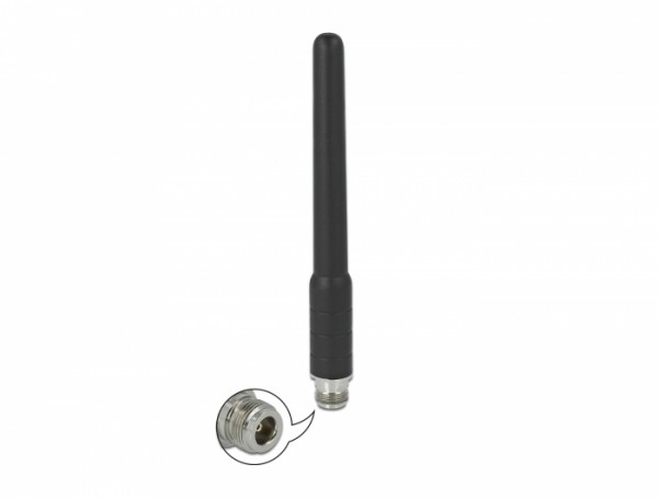 GSM, UMTS Antenne N Buchse 2 dBi 17,8 cm omnidirektional starr mit flexiblem Materialien outdoor schwarz , Delock® [12697]