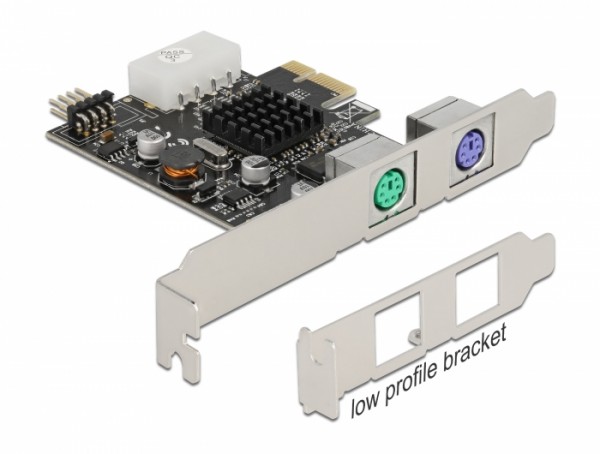 PCI Express x1 Karte zu 2 x PS/2 und USB Pfostenstecker - Low Profile Formfaktor, Delock® [90049]